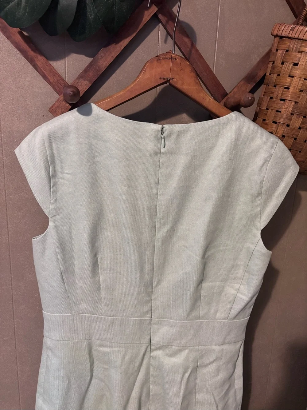 Ann Taylor Light Mint Cap-Sleeve Sheath Dress